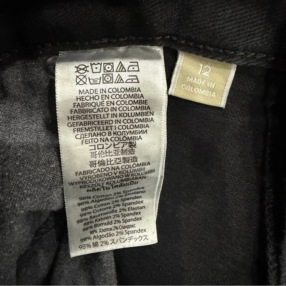 Michael Kors Jet Black Trouser Skinny Jeans Stretch Denim Size 12